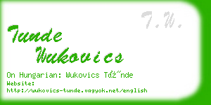 tunde wukovics business card